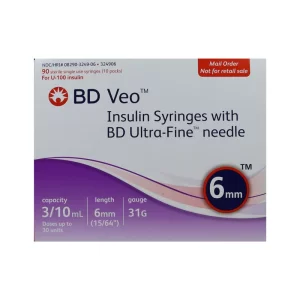 BD Veo Insulin Syringes - 31G 1/2cc 6mm (15/64")